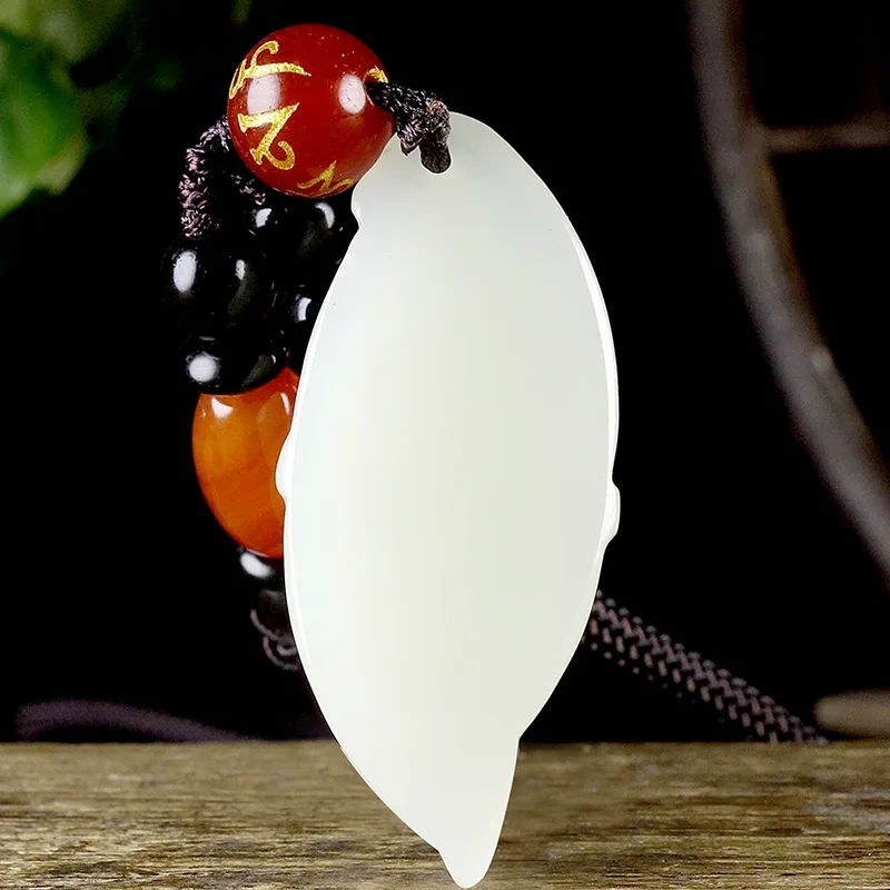 

Ювелирные изделия из натурального нефрита Хэтянь, нефрита, золотые ветки, нефритовые листья, кулон в виде листа