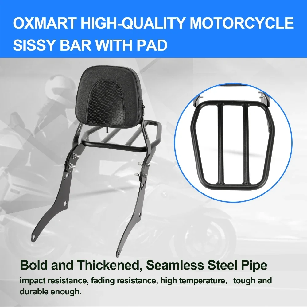 with Luggage Rack For Honda Rebel 500 300 CMX500 CMX300 2017-2022 Motorcycle Detachable Passenger Seat Backrest Sissy Bar Set