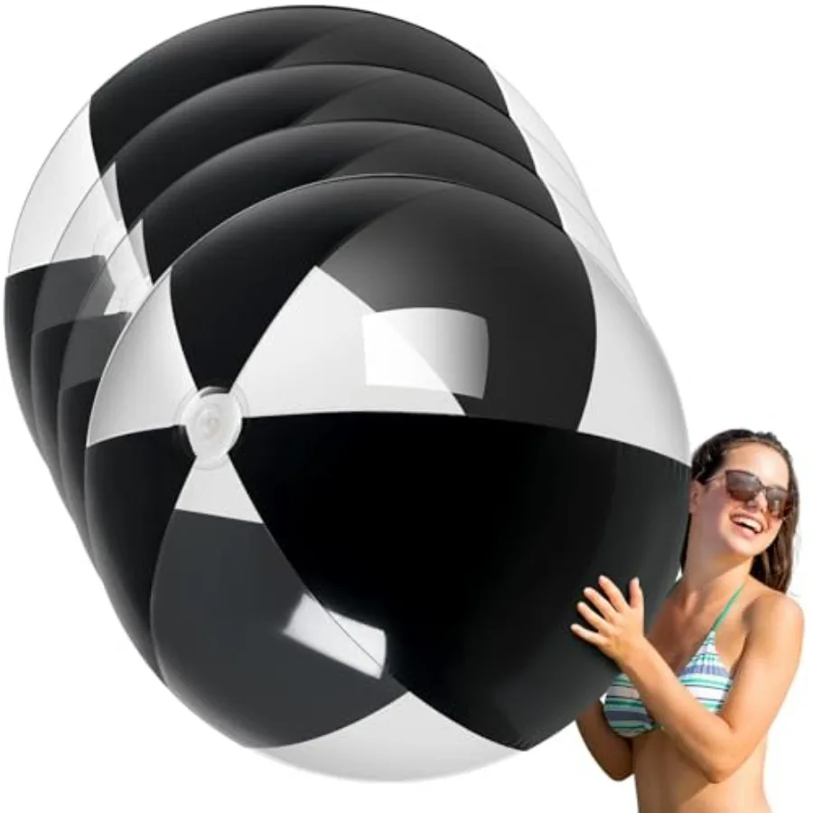 

Набор из 4 надувных гигантских пляжных мячей (1,5 м) для взрослых и семейных вечеринок у бассейна, из ПВХ, синий цвет, для летних игр