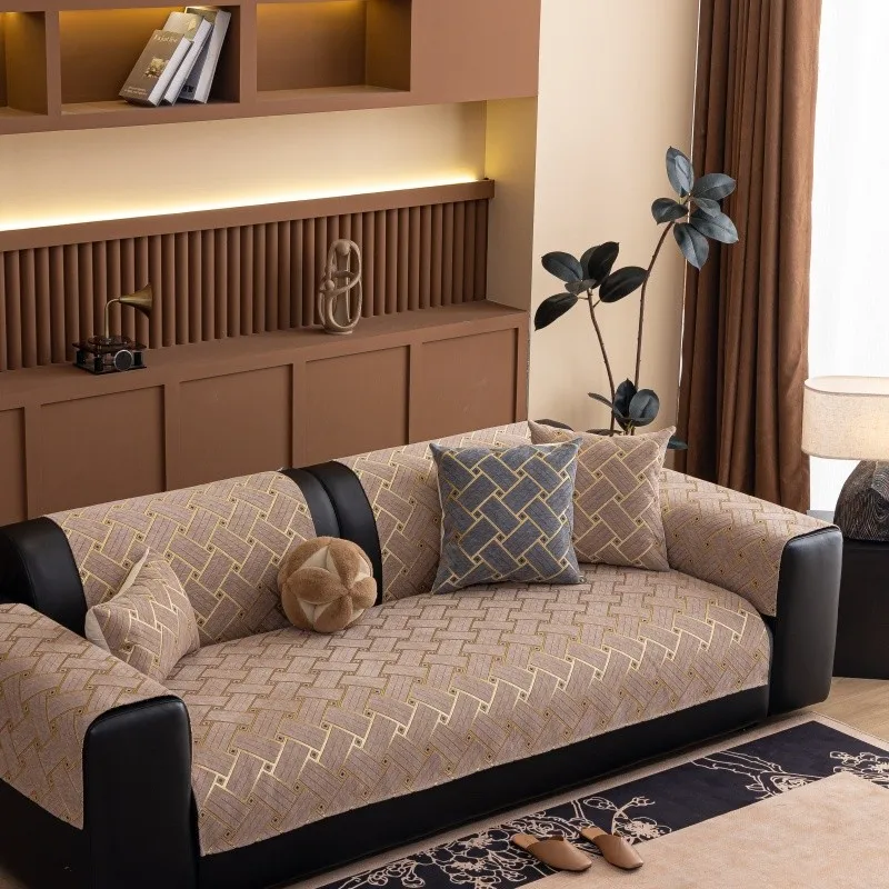 1Pcs Simple Chenille Sofa Cushion Modern Dustproof Non-slip Chair Cover All‑Season Comfortable Cloth Back Towel Home Decoration
