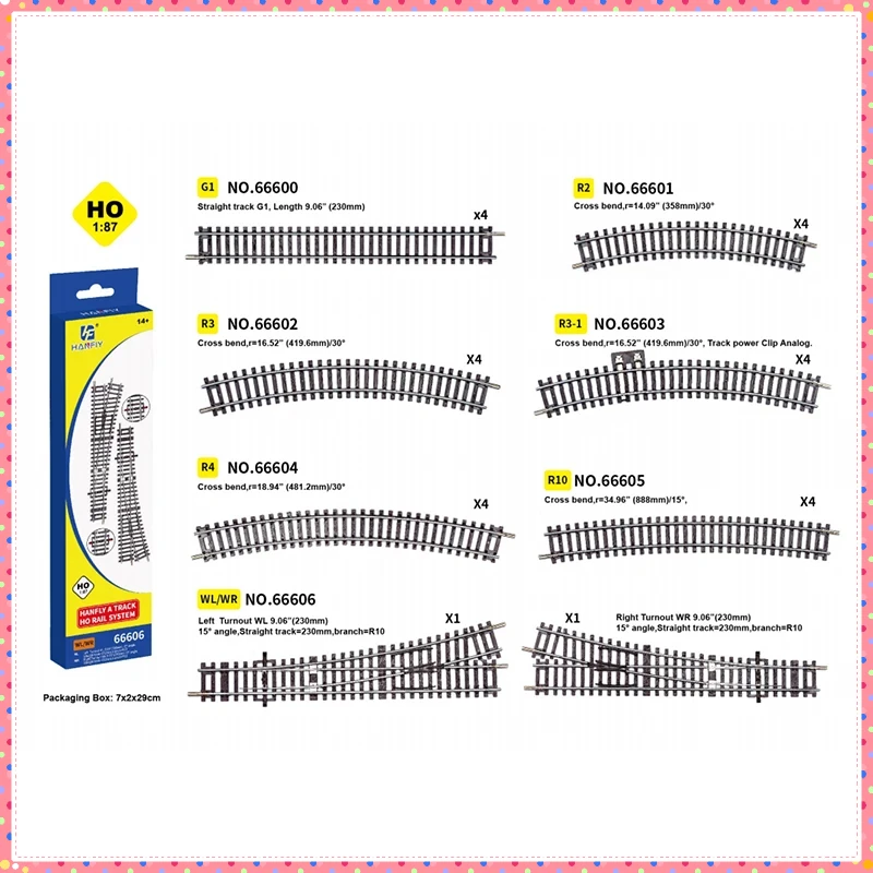 HO Scale HF 1:87 G1 R2 R3 R10 WL รางตรง/รางโค้งแบรนด์เยอรมันเดียวกัน Track รุ่น-ใช้งานร่วมกับประเภทอื่นๆราง