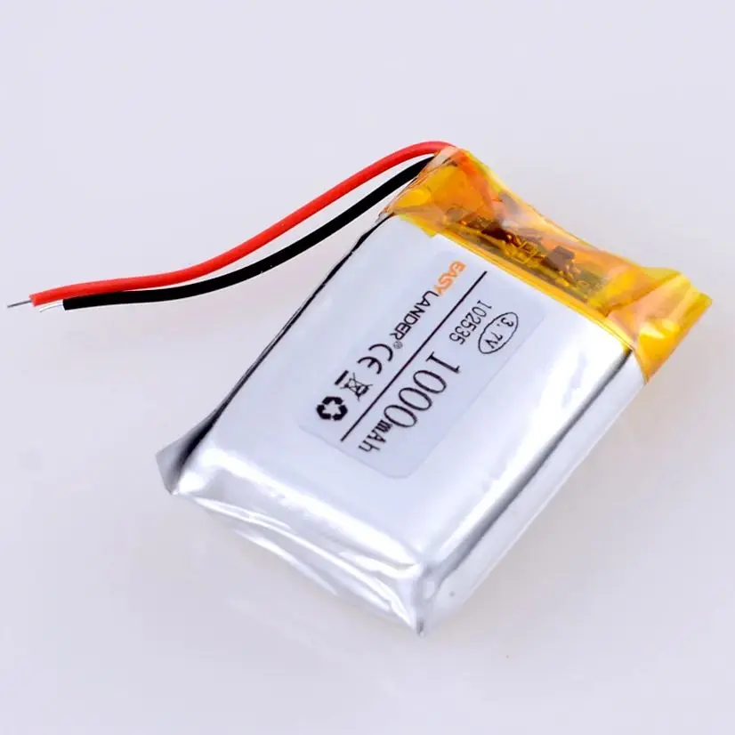 102535   3.7 فولت 1000 مللي أمبير بطارية ليثيوم بوليمر قابلة للشحن لنظام تحديد المواقع PSP MP3 المتكلم لتقوم بها بنفسك وسادة قوة البنك اللوحي LED قلم بلوتوث