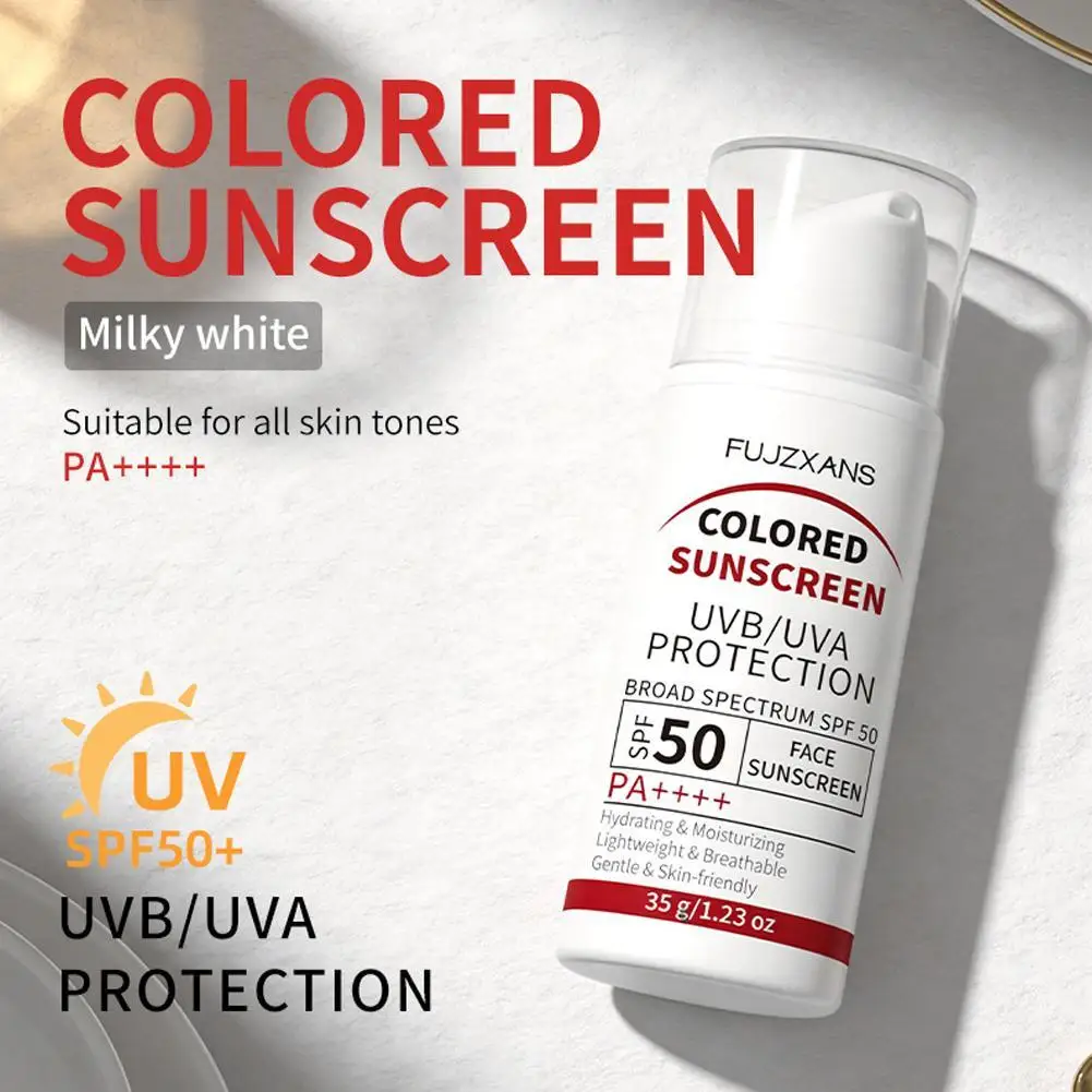Multi Tone Tinted Sun Cream SPF50 PA++++ Moisturizing Facial Sunscreen Non-Greasy Waterproof Skin Friendly Sunscreen Makeup