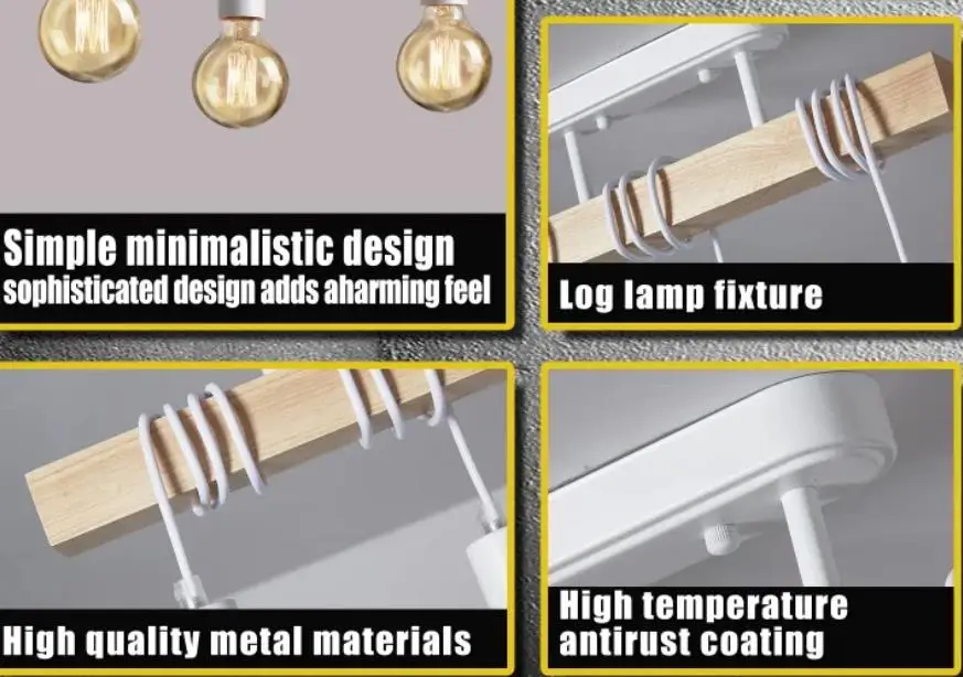 

American Retro Wood Art Winding Suction Hanging Dual-use Lamps Living Room Dining Room Bedroom Chandelier Ceiling Light