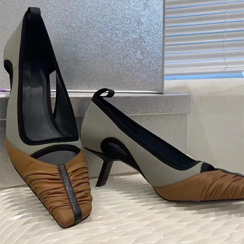 

Retro Women's Shoes Exquisite Square Head High Heels for Woman Elegant French Style Casual Shoes Designer Shoes Zapatos De Mujer