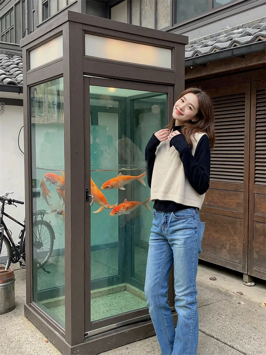 Suéter para mujer, chalecos para mujer, otoño, combina con todo, cuello en V, sin mangas, abotonado, informal, Simple, elegante, moda para mujer, moderno y elegante