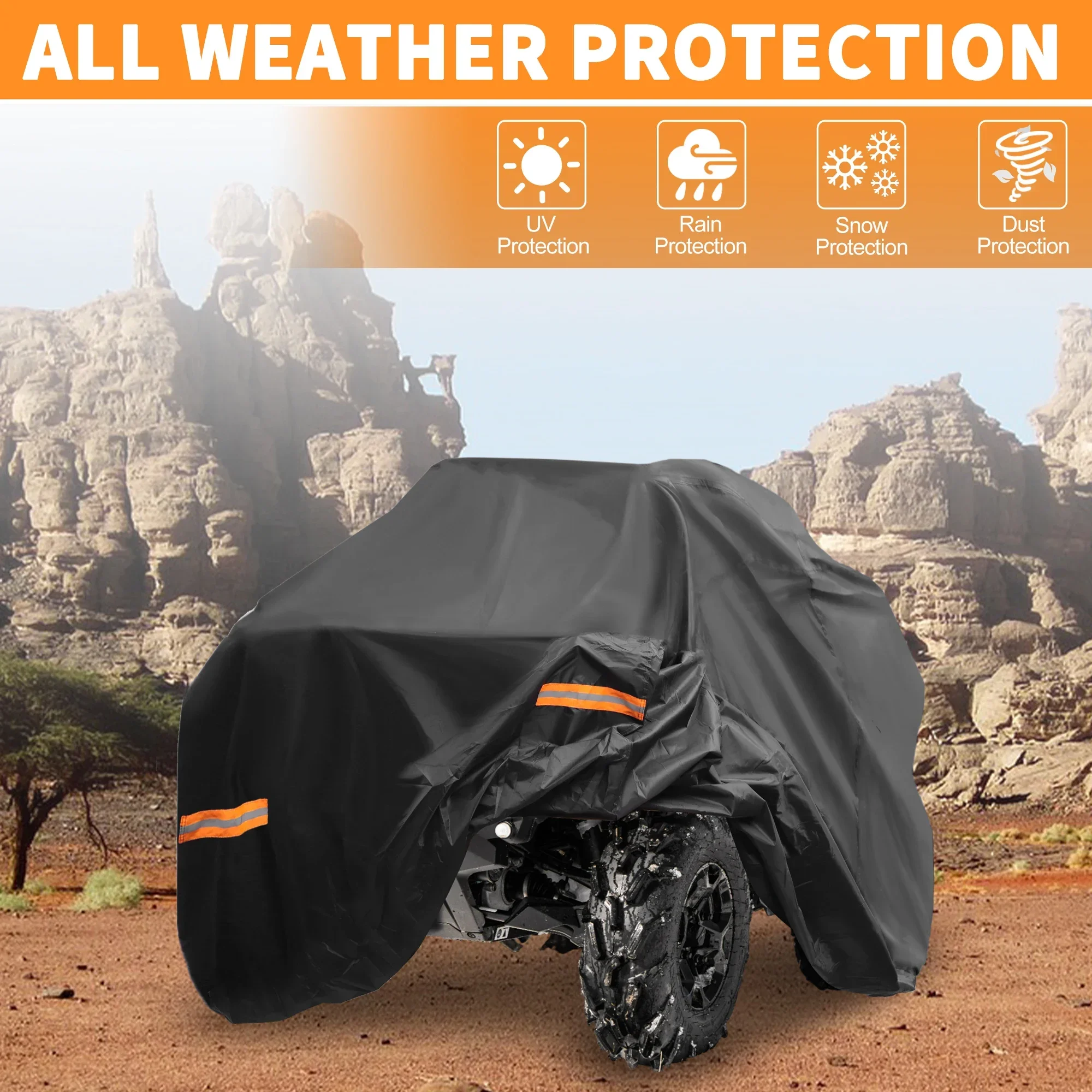 ATV Cover for Polaris Sportsman 850 Waterproof 4 Wheelers Quad Cover Outdoor Storage Protection 210D-PU 210*120*115cm