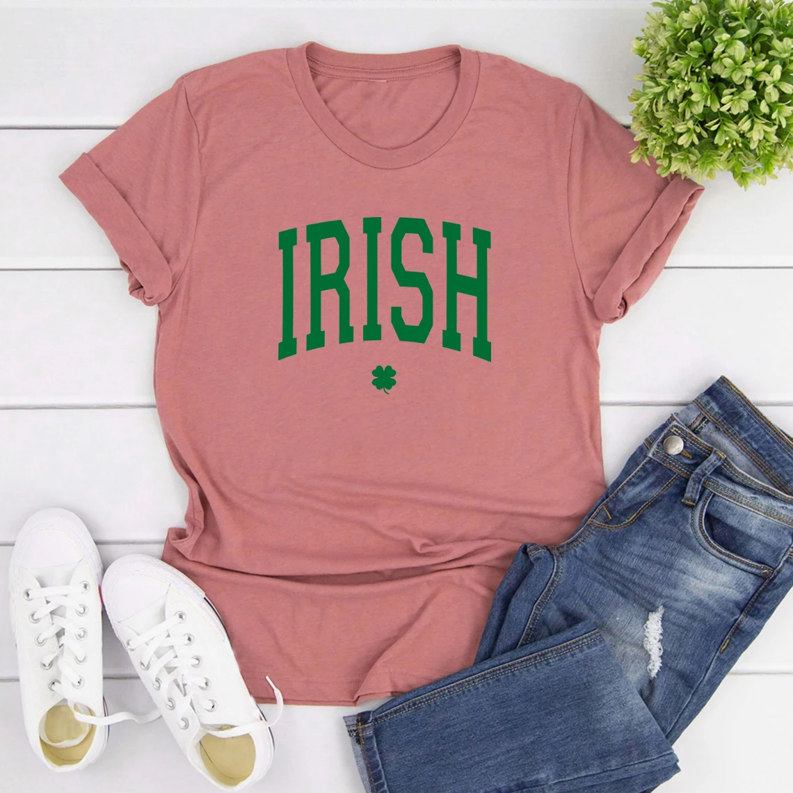 Irish T-shirt St Patricks Day T Shirts Saint Patricks Day T-Shirt Women Tshirts Short Sleeve Graphic Tee Shamrock T-shirts