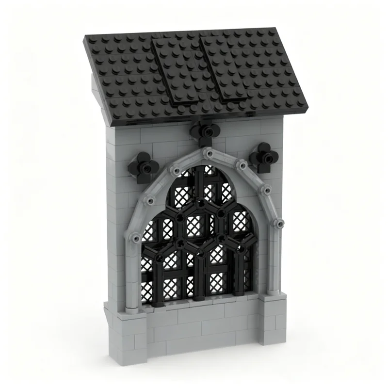 ตัวต่อ MOC สถาปัตยกรรม 335 ชิ้น แบบหน้าต่างโกธิค Trefoil ของเล่นตัวต่อ ของขวัญคริสต์มาส ไอเดียของเล่นเสริมพัฒนาการ