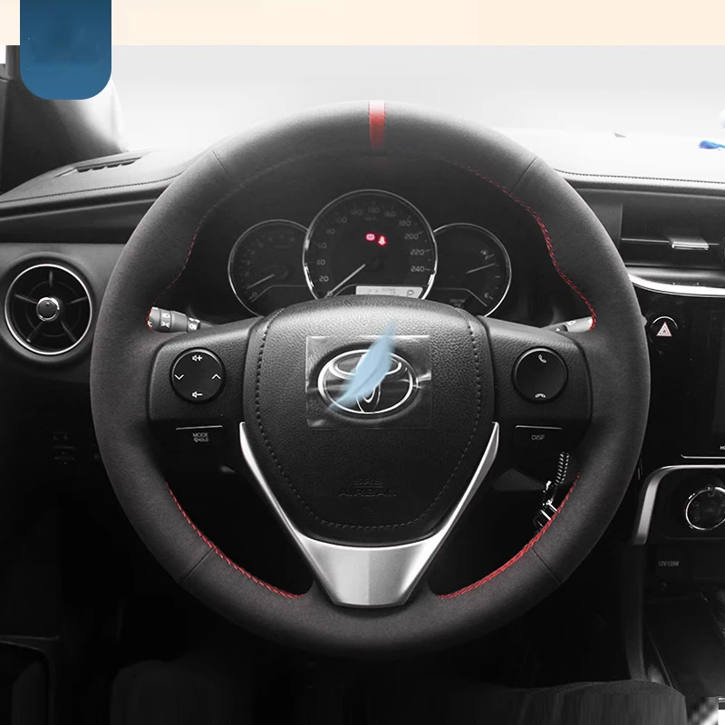 

For Toyota RAV4 2015 2016 corolla 2017 2018 Toyota Levin 2017 2018 Car Steering Wheel Cover Suede Braid Car Interior Accessories