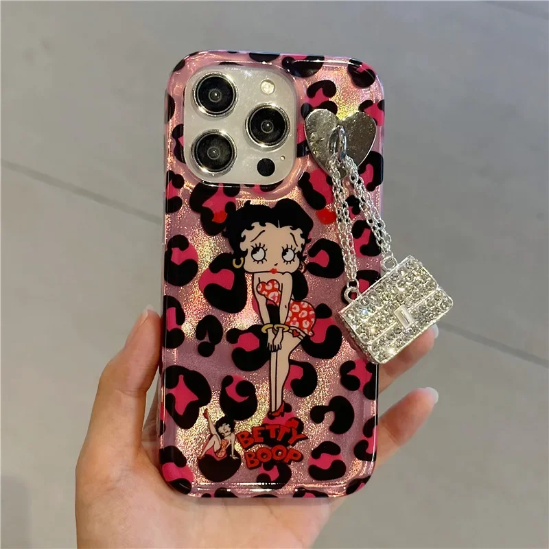 

New Soft Phone Case Suitable for iPhone 15Pro Leopard Print 14 with Bag Pendant 13 Fashion 12pro Anti Drop 11 Protective Cover