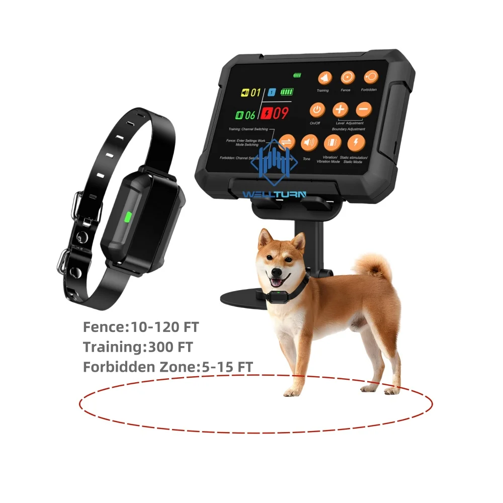 Patent New Design 10-120ft Electric Dog Collar Fence System Indoor Outdoor Wireless Dog Fence Vibration