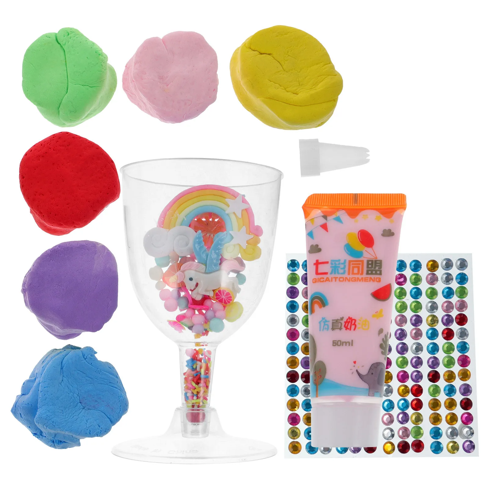 1 ensemble enfants bricolage argile matériel crème Dessert crème glacée tasse Kit à la main artisanat éducatif modélisation argile ensemble enfants jouets faits à la main