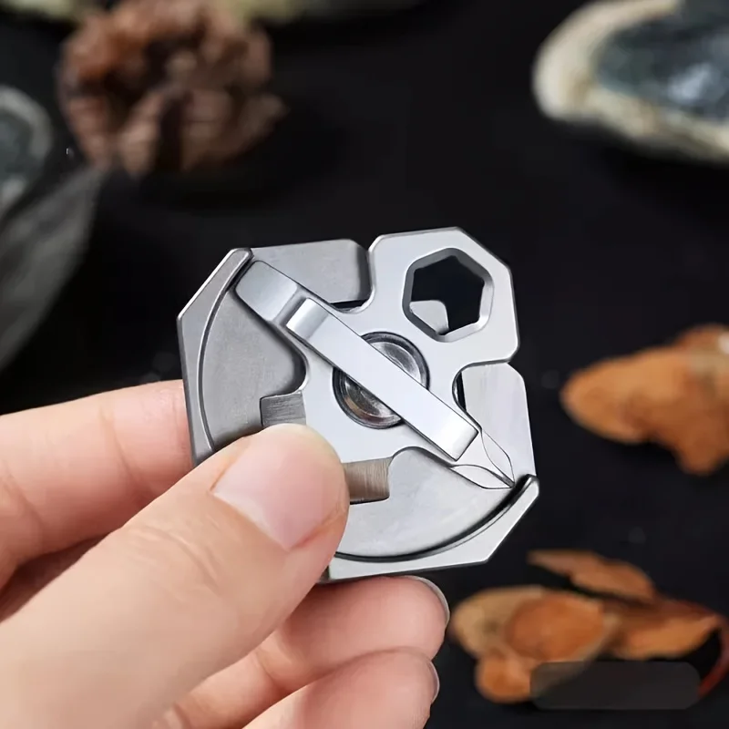 

Titanium EDC Multifunctional Tool Pendant - Small Portable Screwdriver Wrench Keychain Survival Outdoor Gadget