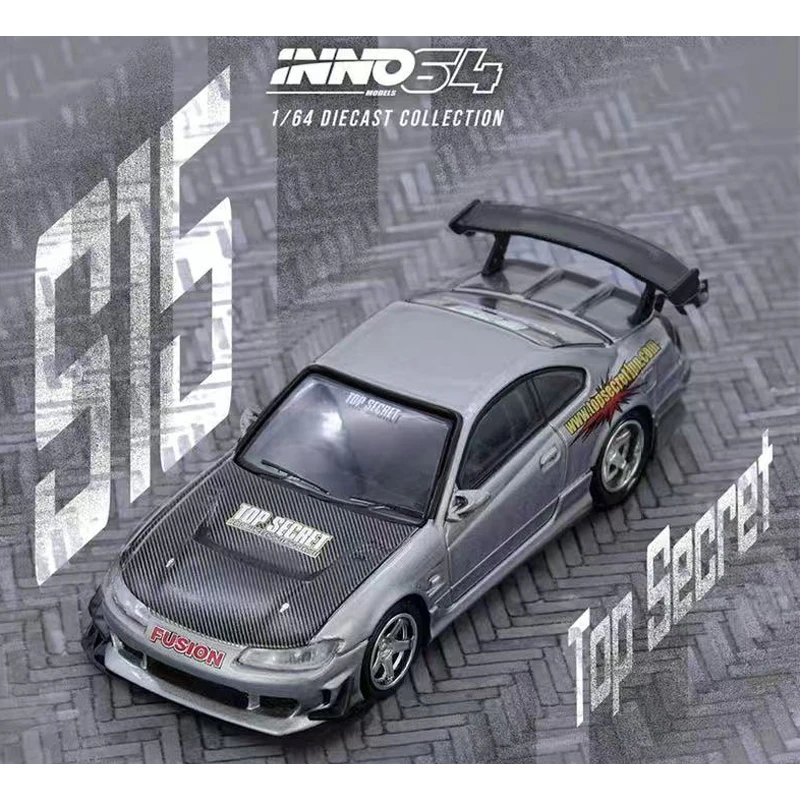 

Pre-sale INNO 1:64 TOP SECRET SILVIA Nissan S15 Grey Alloy Collection Car Model
