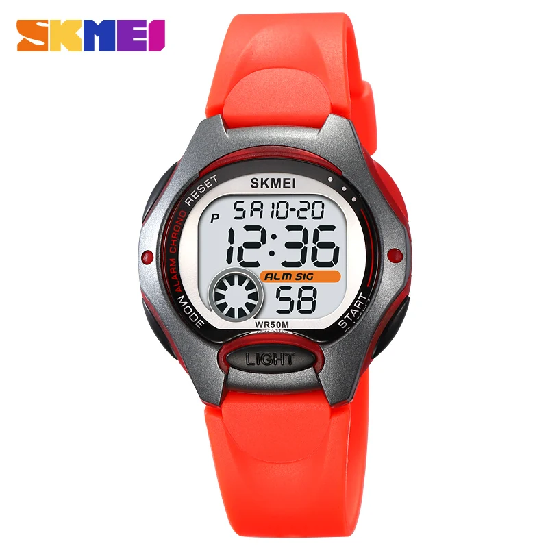 SKMEI Youth LED Light Digital Children Sport Watches Stopwatch Calendar Clock 3Bar Waterproof Kids Wristwatch For Boys Girls