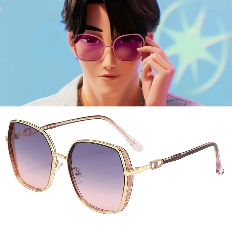 نظارات KPop Demon Hunter Saja Boys Jinu التأثيرية للجنسين باللون الوردي والأرجواني المتدرج ملحقات كرنفال الهالوين #1