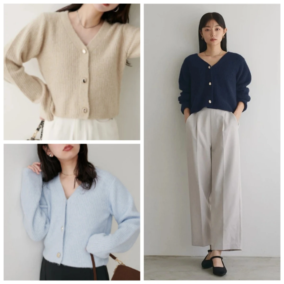 

Новый осенне-зимний вязаный кардиган Femme в японском стиле, простой элегантный теплый свитер в японском стиле с v-образным вырезом для женщин