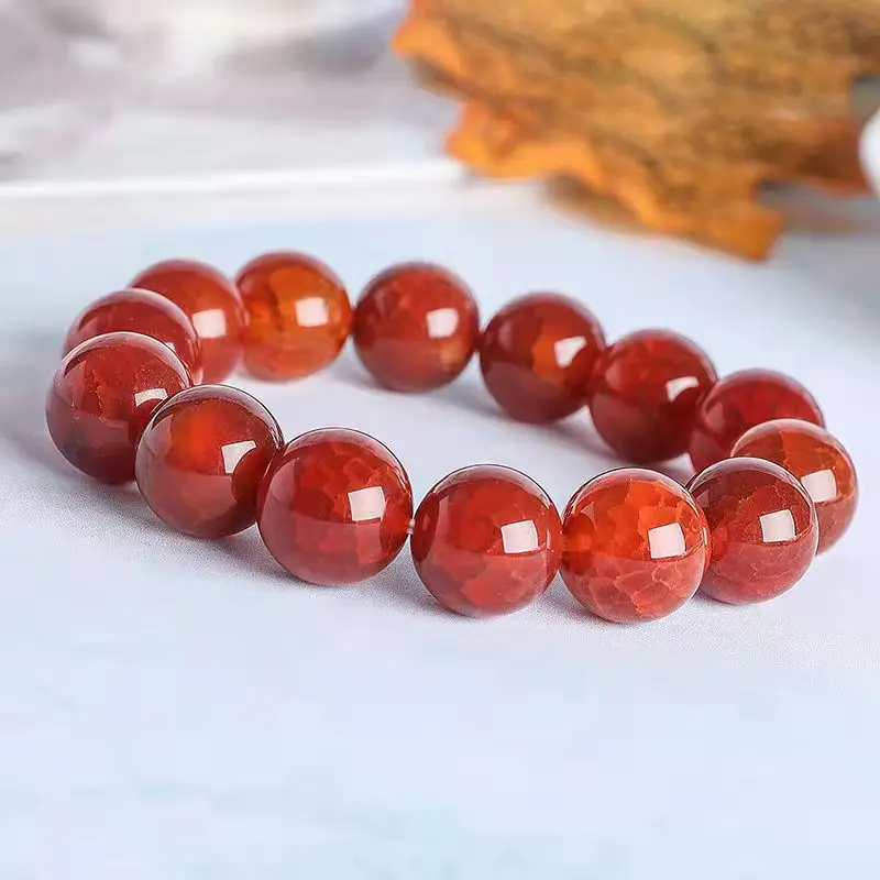 

Natural red agate bracelet ice seed phoenix blood longlin agate bracelet necklace jade