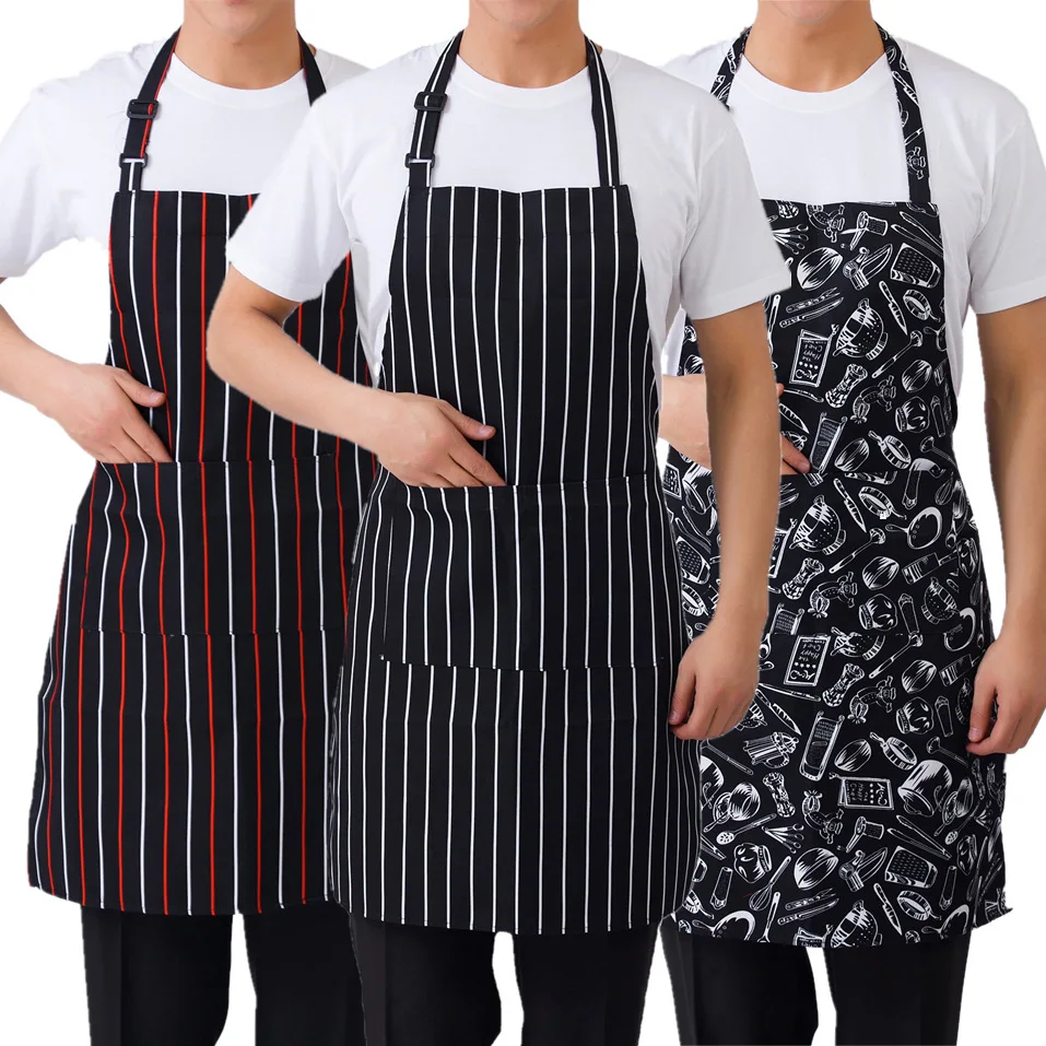 

Kitchen Cooking Apron Adjustable Adult Apron Striped Chef Apron Kitchen Cook Aprons Restaurant Bar Shop Cafes Aprons