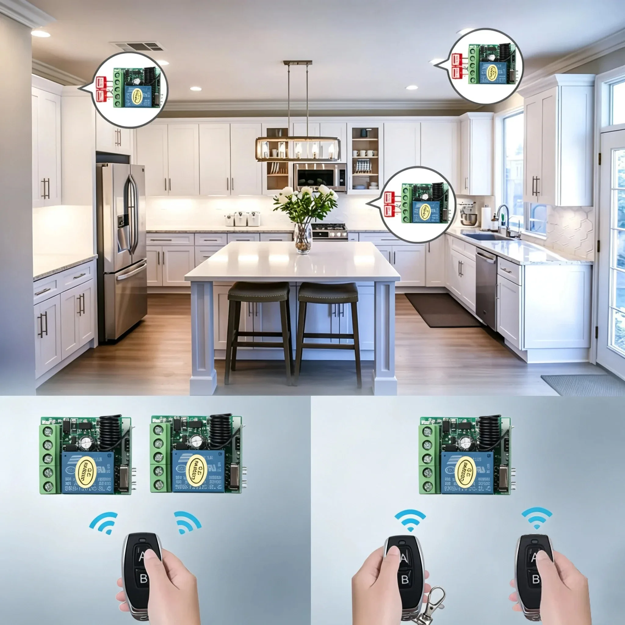 KEBIDUMEI DC 12V 433Mhz RF Drahtloser Fernbedienungsschalter Relais 1-Kanal Empfängermodul für LED-Tür Elektromagnetisches Schloss Smart Home – Detail 2