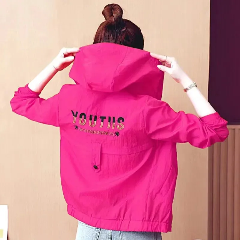 Breathable Hooded UV Protection Sun-Protective Clothing Jacket Thin Female Tops 2025 New Sunscreen Coat Women's Summer Outerwear