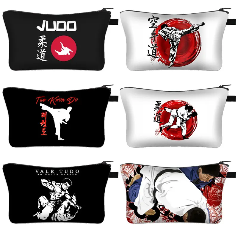 

JUDO / Taekwondo / Jiujitsu / karate Print Cosmetic Bag Women Travel Portable Cosmetic Case Ladies Makeup Bags For Gift