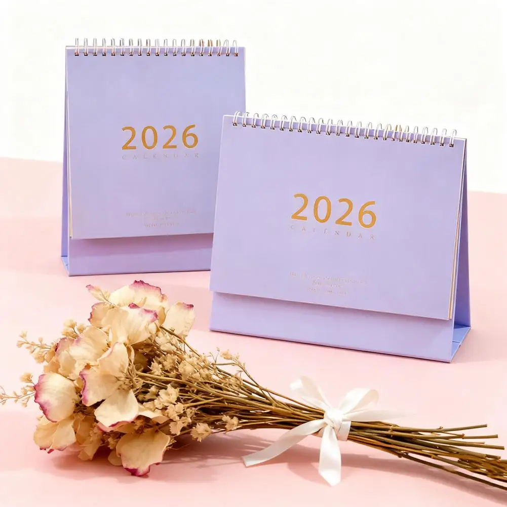 Multi-scene Desktop Calendar Time Management Desk Tool 2026 Retro Style Desk Calendar for Home Office School Time for Efficient