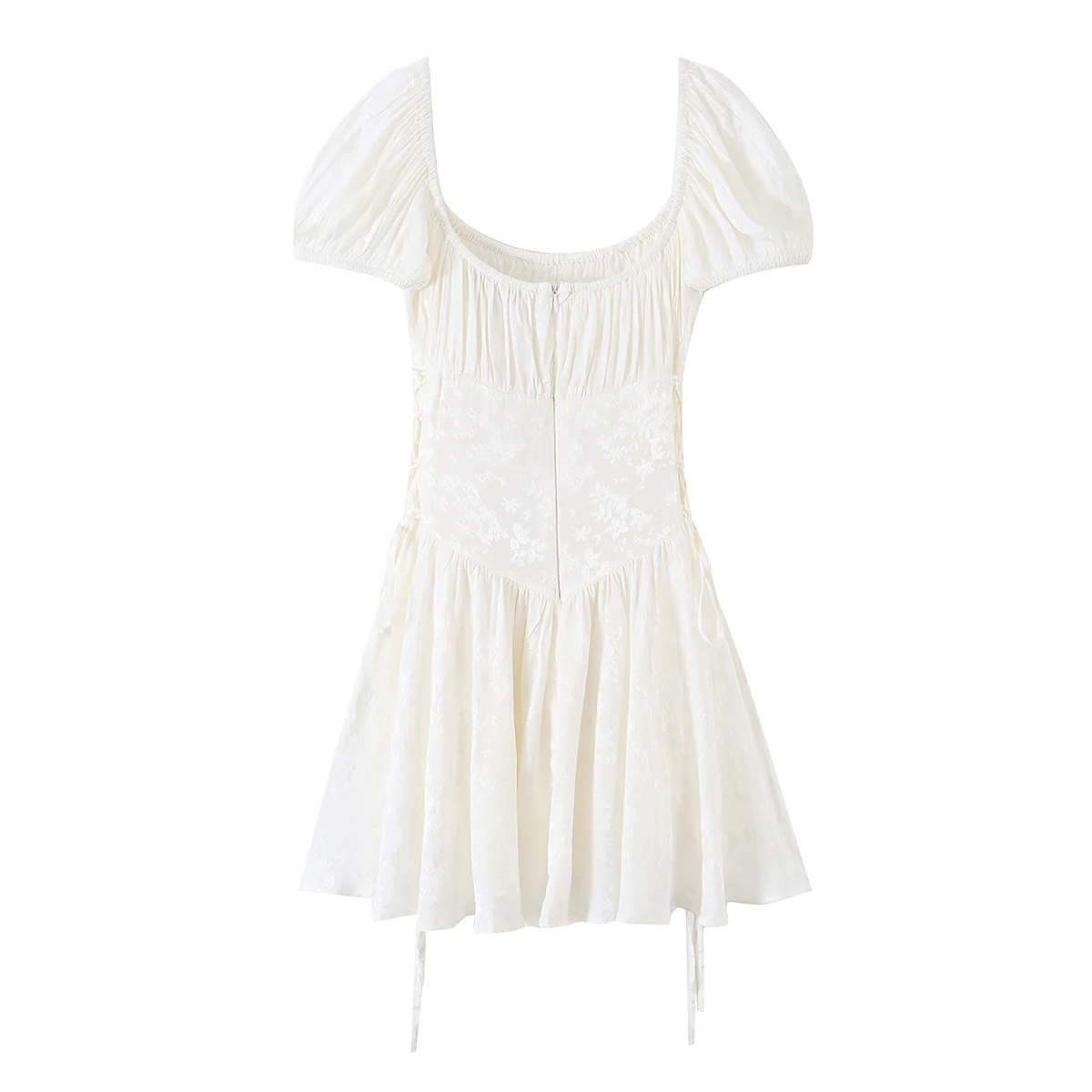 TFMLN Neues 2026 Damen-Minikleid mit Quadratischem Kragen, Puffärmeln, A-Linie, Elegantes, Figurbetontes Bandage-Partykleid für den Sommer – Detail 3
