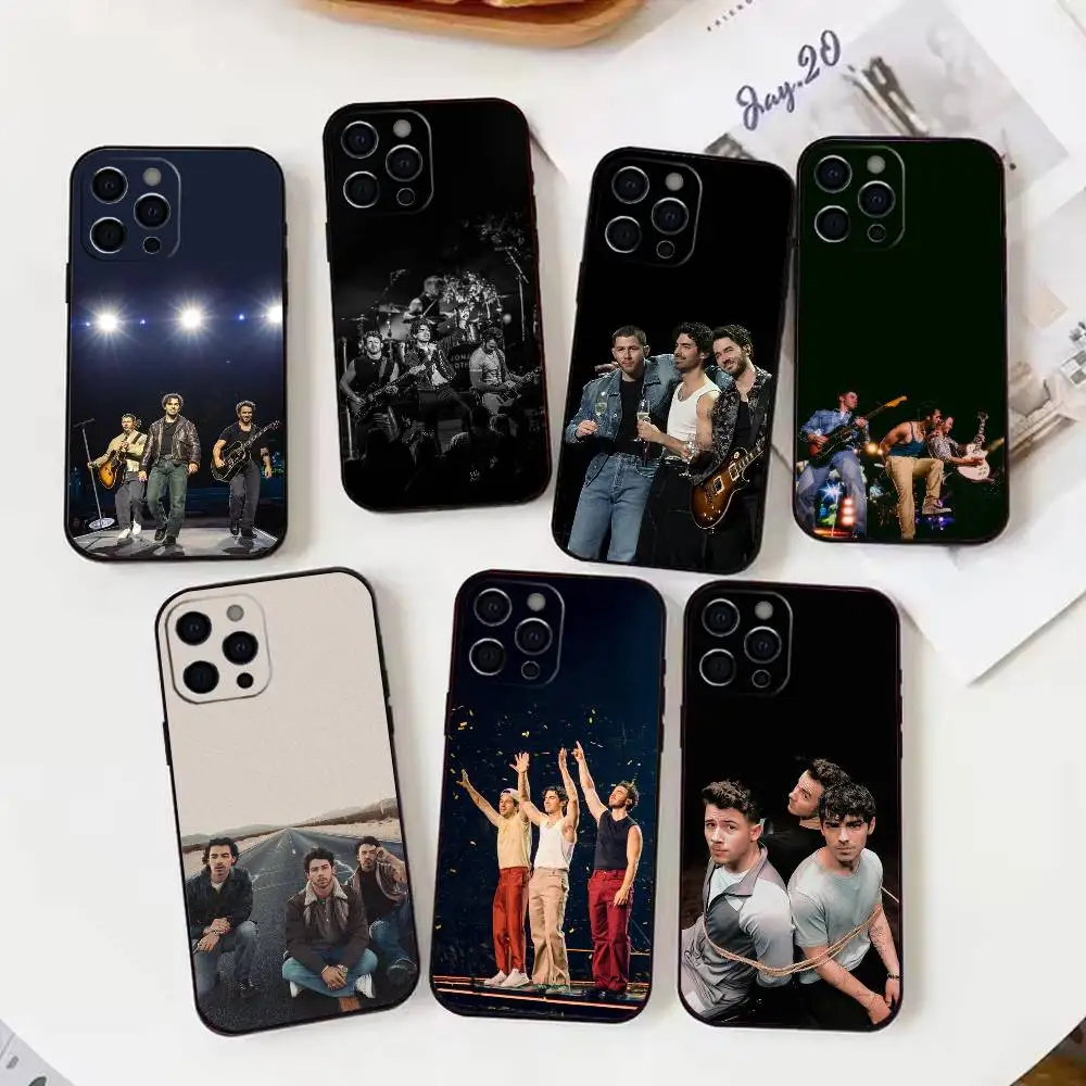 

Band J-Jonas B-Brothers Phone Case For iPhone 17,16,15,14,13,12,11 Plus,Pro Max,XS,Soft Silicone Black Cover