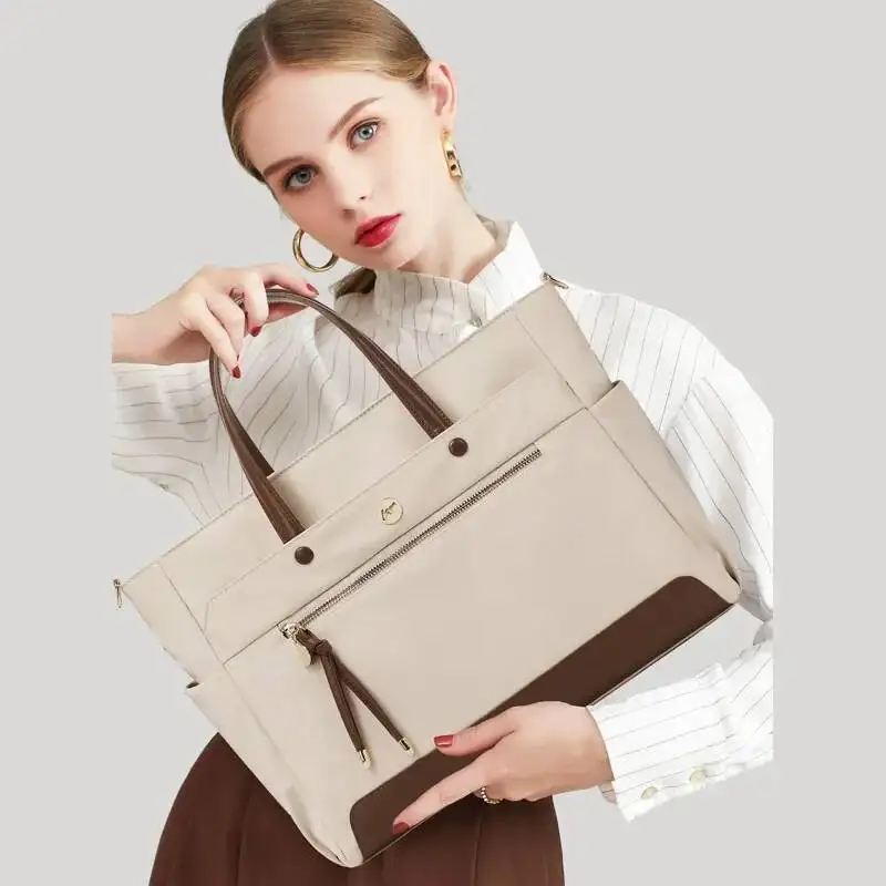 Borsa per laptop da donna di grande capacità Valigetta in nylon impermeabile a tracolla per borsa da lavoro per computer da 14 15 pollici MOTAORA