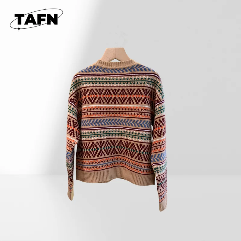 سترة كشمير كلاسيكية لعام 2025 - ملابس تريكو صوف 100% للأناقة غير الرسمية على الطراز العتيق دفء مريح للارتداء اليومي AJ1312