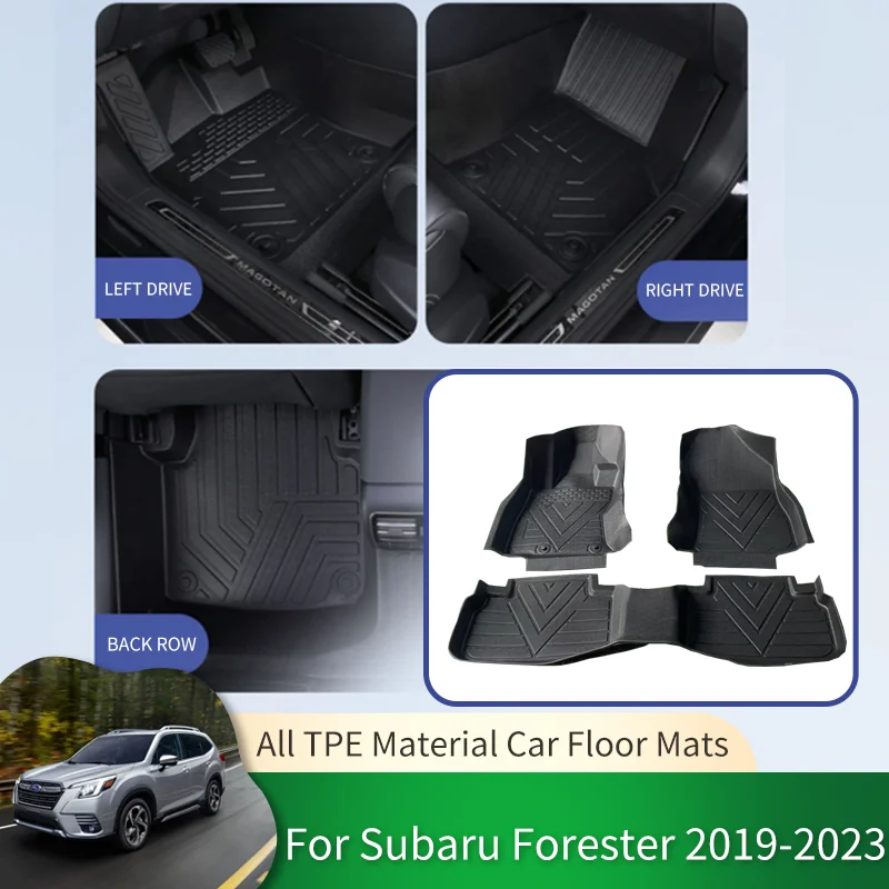 TPE Car Waterproof Non-slip Floor Mats Full Surround Protective Liner Foot Pads Carpets for Subaru Forester SK 2019~2023 2022