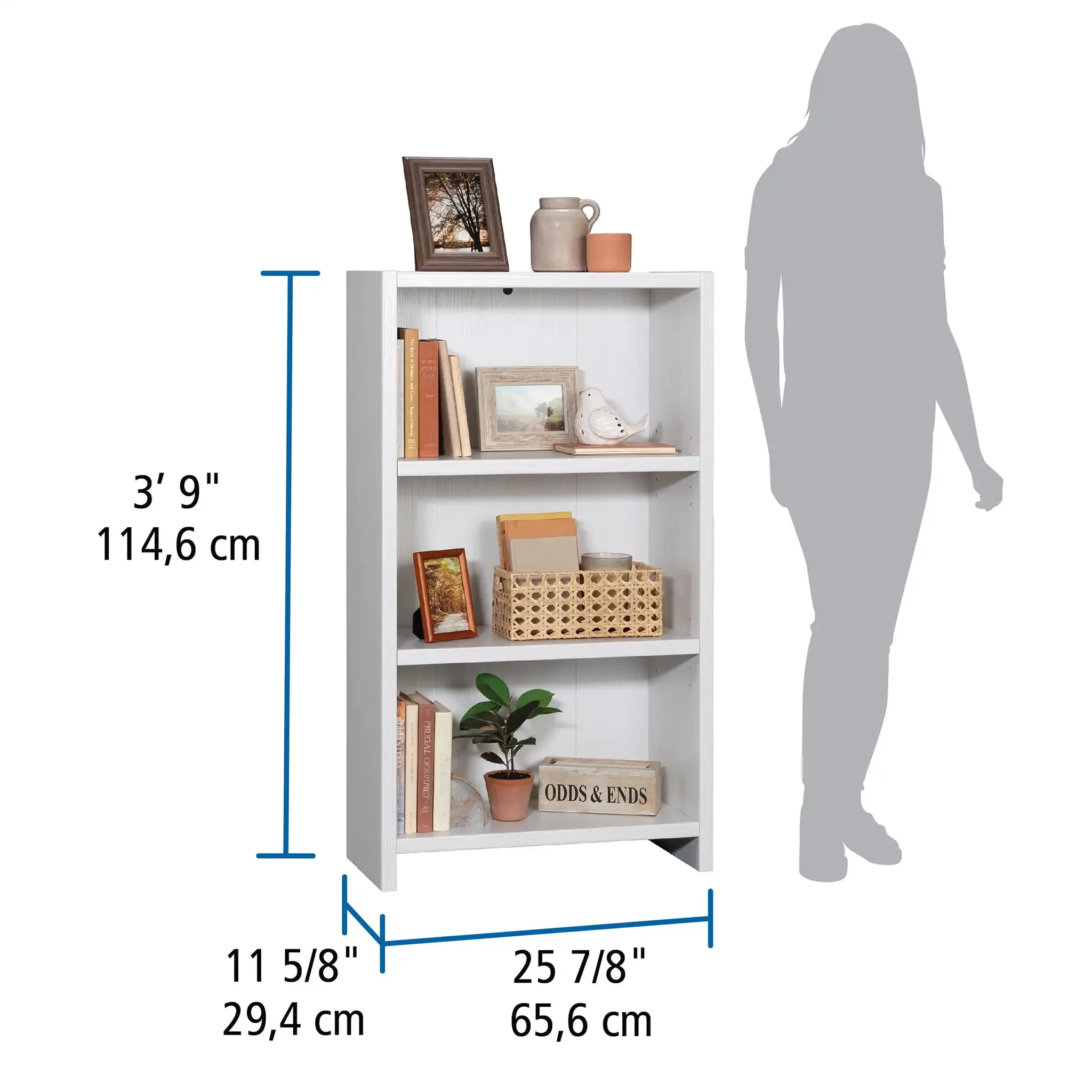 Estante com 3 prateleiras, acabamento branco
