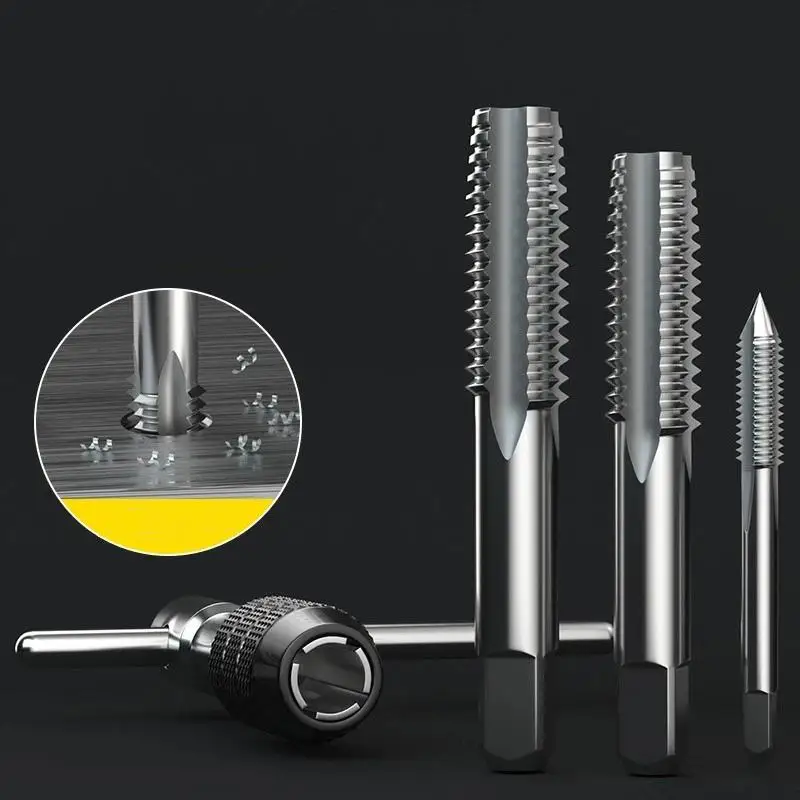 1 Set M3-M8/M6-M12 T-Handle Thread Tapping Wrench Non-slip Grip for Industrial Hardware Processing Tasks