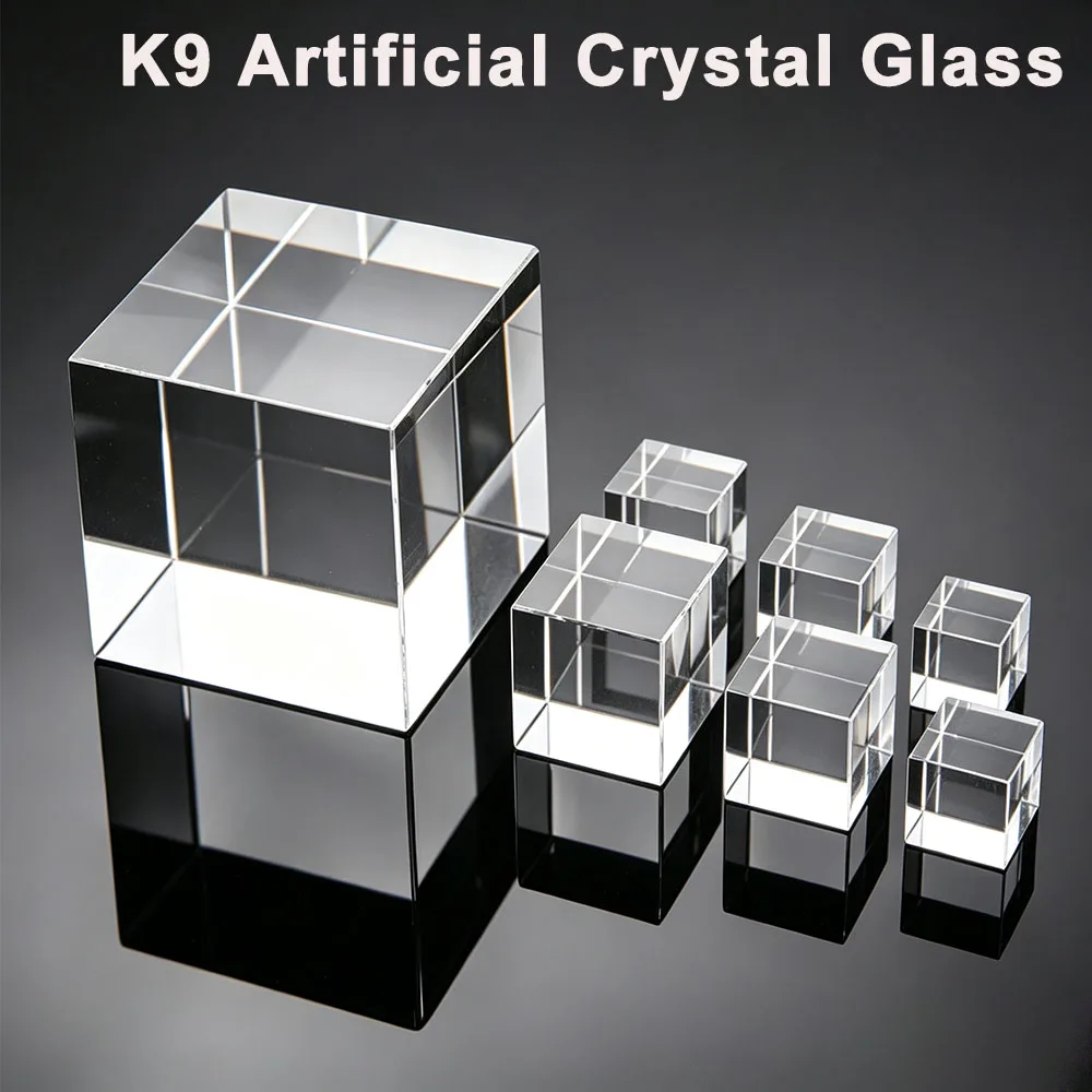 K9 Artificial Crystal Glass, Rectangular Column Crystal Cube Can Be Engraved With Patterns And Words Inside