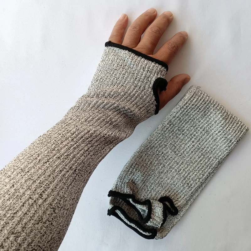 

Cut Resistant Farmers Sleeves with Thumb Hole,for Gardening, Welding, Kitchen,Arm Guards for Biting, Pet Grooming, Grey,1Pair