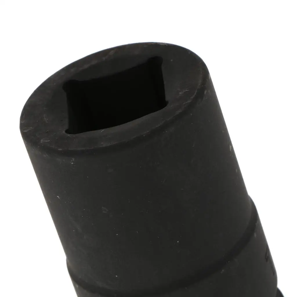 Hand Ratchet 4 Point Deep Impact Socket Durable Metal Single Hex Black Tool for Heavy Duty Use