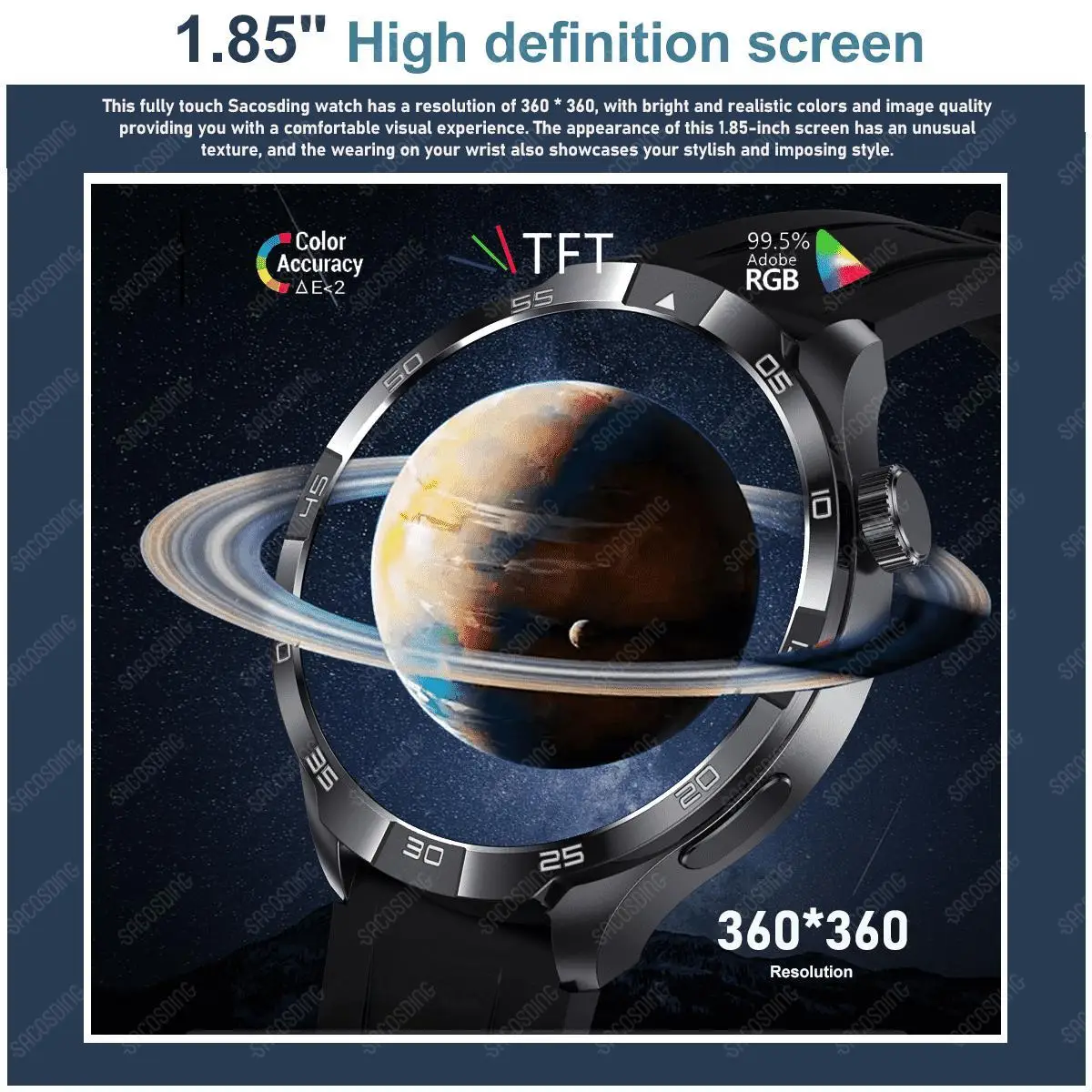 2024 ساعة ذكية جديدة بلوتوث دعوة للرجال النساء معدل ضربات القلب الصحة البوصلة مقاوم للماء الساعات ضغط الدم الرياضة اللياقة البدنية
