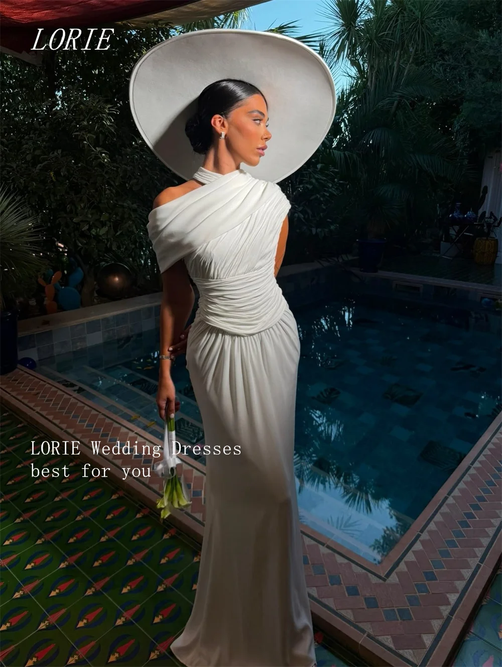 LORIE Luxury Mermaid Civil Wedding Dress Waist Cinching Bridal Dresses Elegant Pleat Engagement Wedding Gown Customized 2026