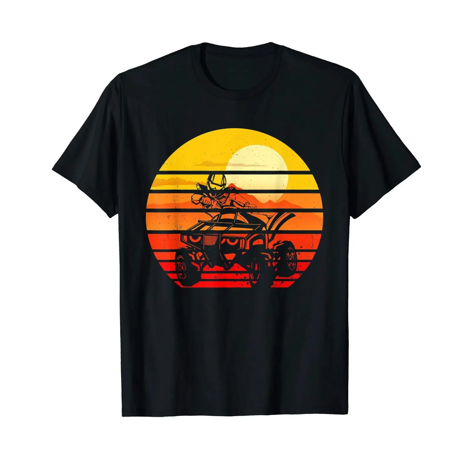 Vintage Quad Bike Silhouette 80s Retro ATV 4 Wheeler T Shirt vintage Washed Comfortable streetwear Breathable Unisex homme