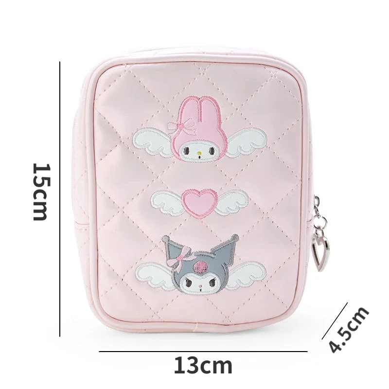 Sanrio Kuromi Melody bolsa de almacenamiento de cosméticos de viaje, bolsa de maquillaje portátil, bolsa de viaje de gran capacidad, organizador de