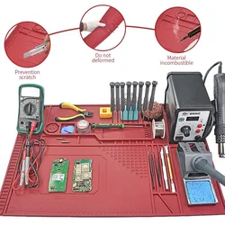 BGA Soldering Station Silicon Mat 500℃ Heat-Resistant Soldering Station Work Pad Desk Platform Welding Station for Electronic