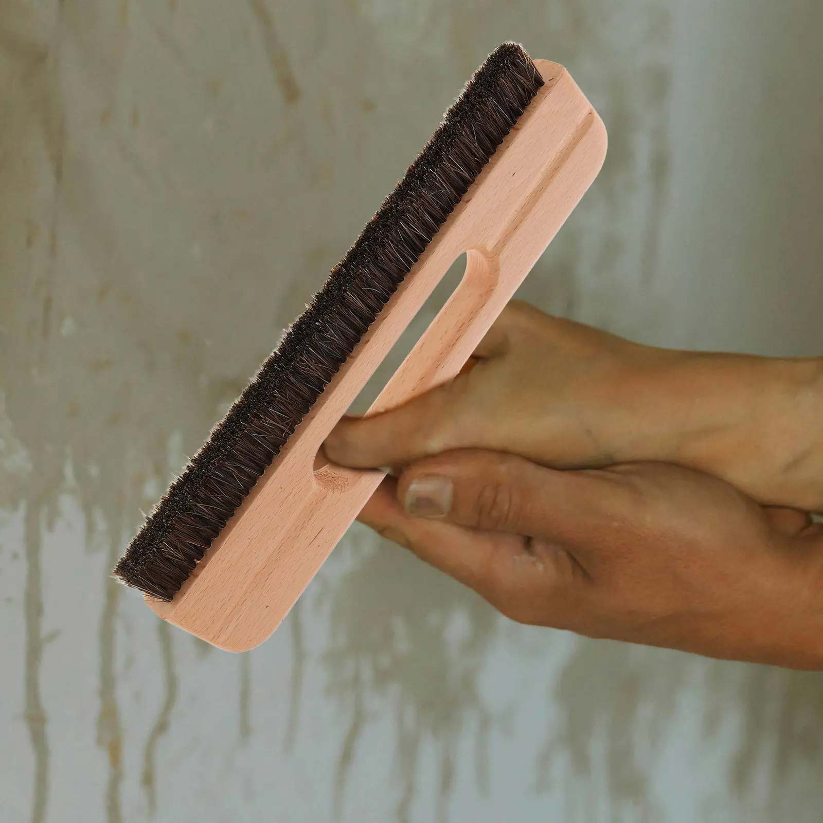 Wooden Handle Wallpaper Brush Soft Bristles Professional Wall Coverings Paste Brush Multi Purpose Smoothing Tool for Home