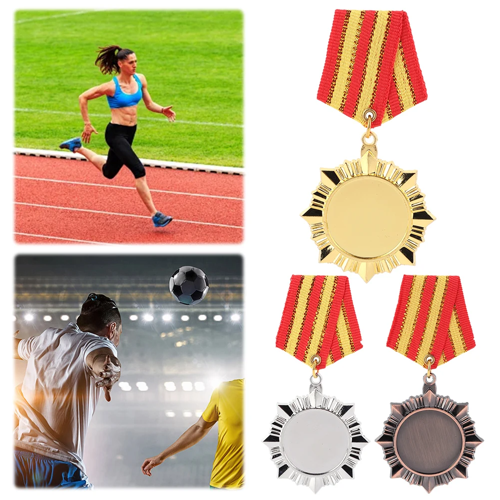 

5cm Gold/Silver/Bronze Medal Award Medals with Neck Ribbon Metal Winner Medals Competition Medals for Talent Show Party Race