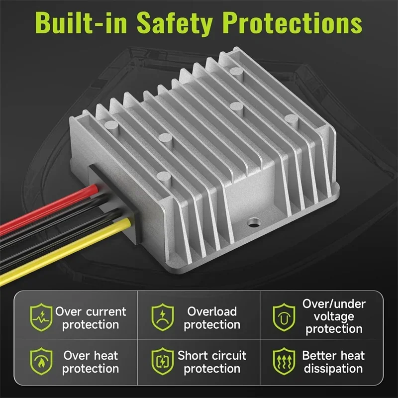 Convertidor Buck de 18V a 12V con interruptor, Terminal de cable de fusible de 30A para adaptador de batería Ryobi de 18V P103 P104 P105 P107 P108