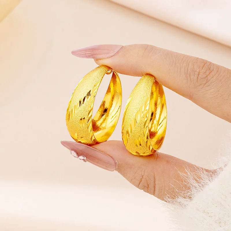 Mom-Style Starry Sky Earrings Women's 24K Gold AU999 - Value-preserving AU999 pure gold, classic and timeless, ideal for elders