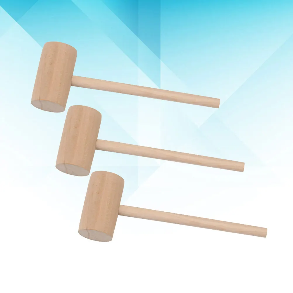 6Pcs Solid Wood Mini Hammer Food Mallet Compact Size Easy Clean for Home Lobster Crab Wood Mallet Household Mini Hammer