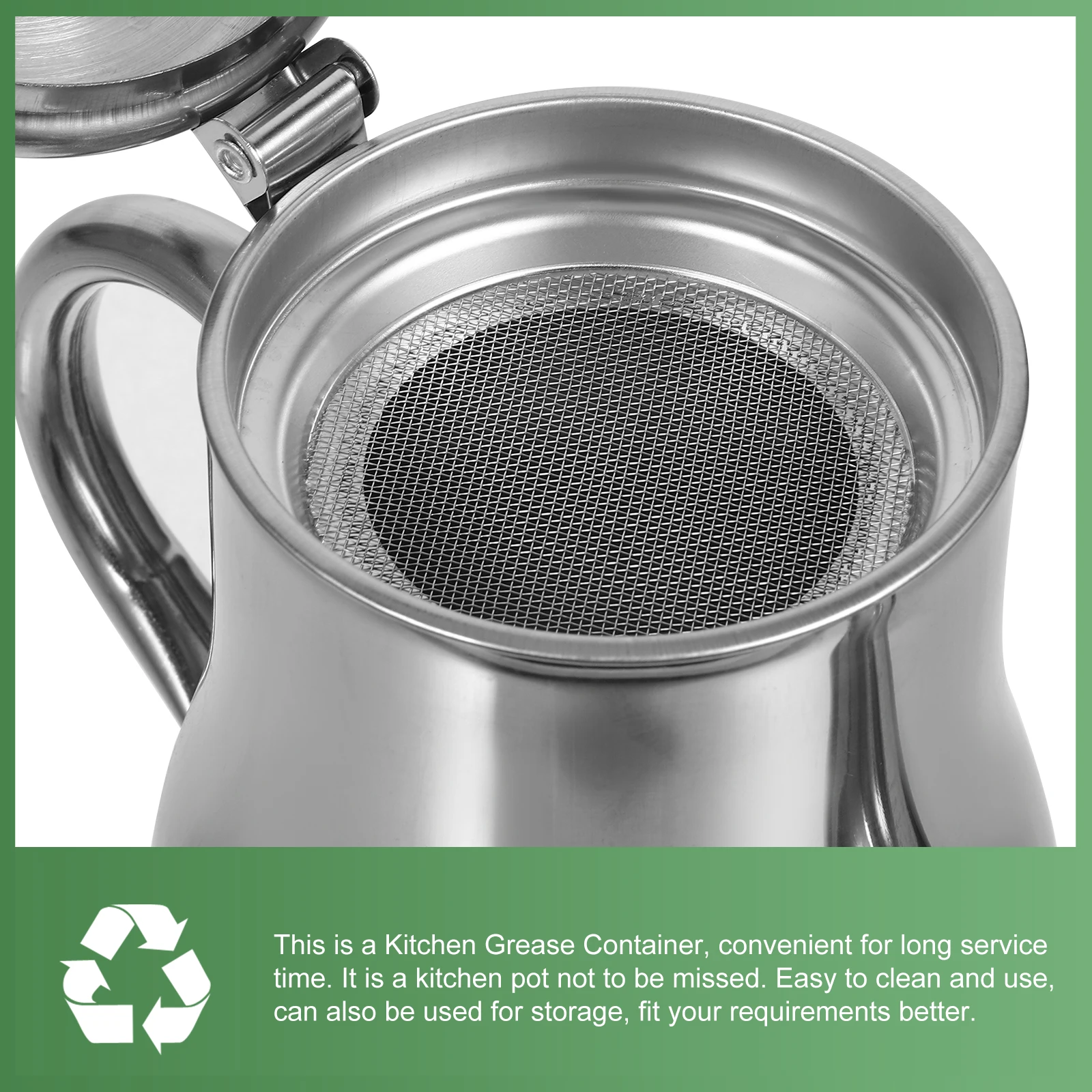 

Oil Filter Pot Large Capacity Stainless Steel Grease Container Kitchen Cooking Storage Holder For Oil Juice Soup