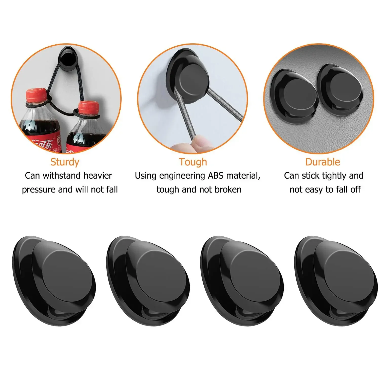 Self Adhesive Mini Car Hook Organizer Plastic Wall Hook Hanger Removable Holder for Home Office Kitchen Self Dashboard Hook
